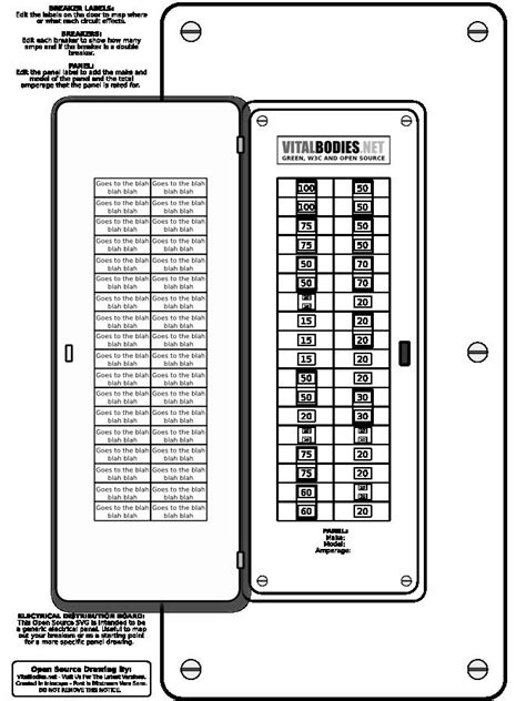 electrical box label|electrical box panel labels printable.